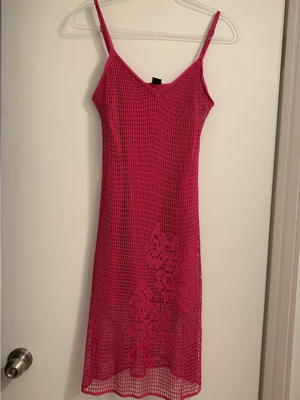 Women's Pink Crochet Slip Dress